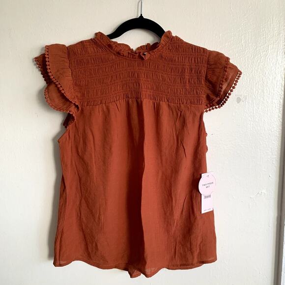 Nanette Lepore Orange Coordinate Top Wide Leg Crop Pant Set Size M NWT - Picture 4 of 16